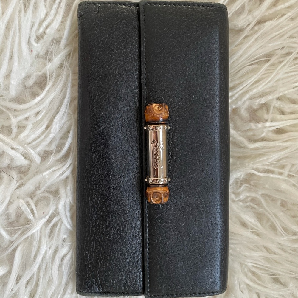 Gucci bamboo leather wallet